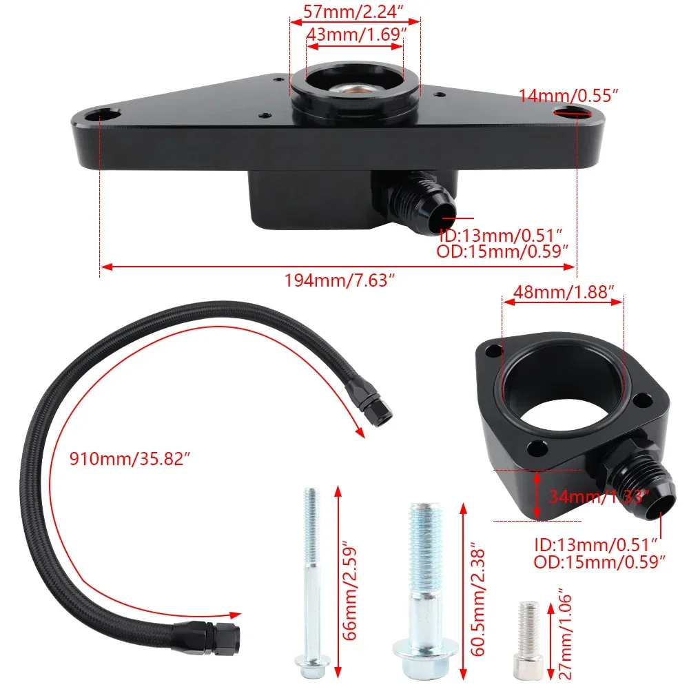 New Performance Coolant Bypass Nylon Hose Kit For 2007.5-18 Cummins 6.7L Freeze For 2003-07 Dodge Ram 5.9L