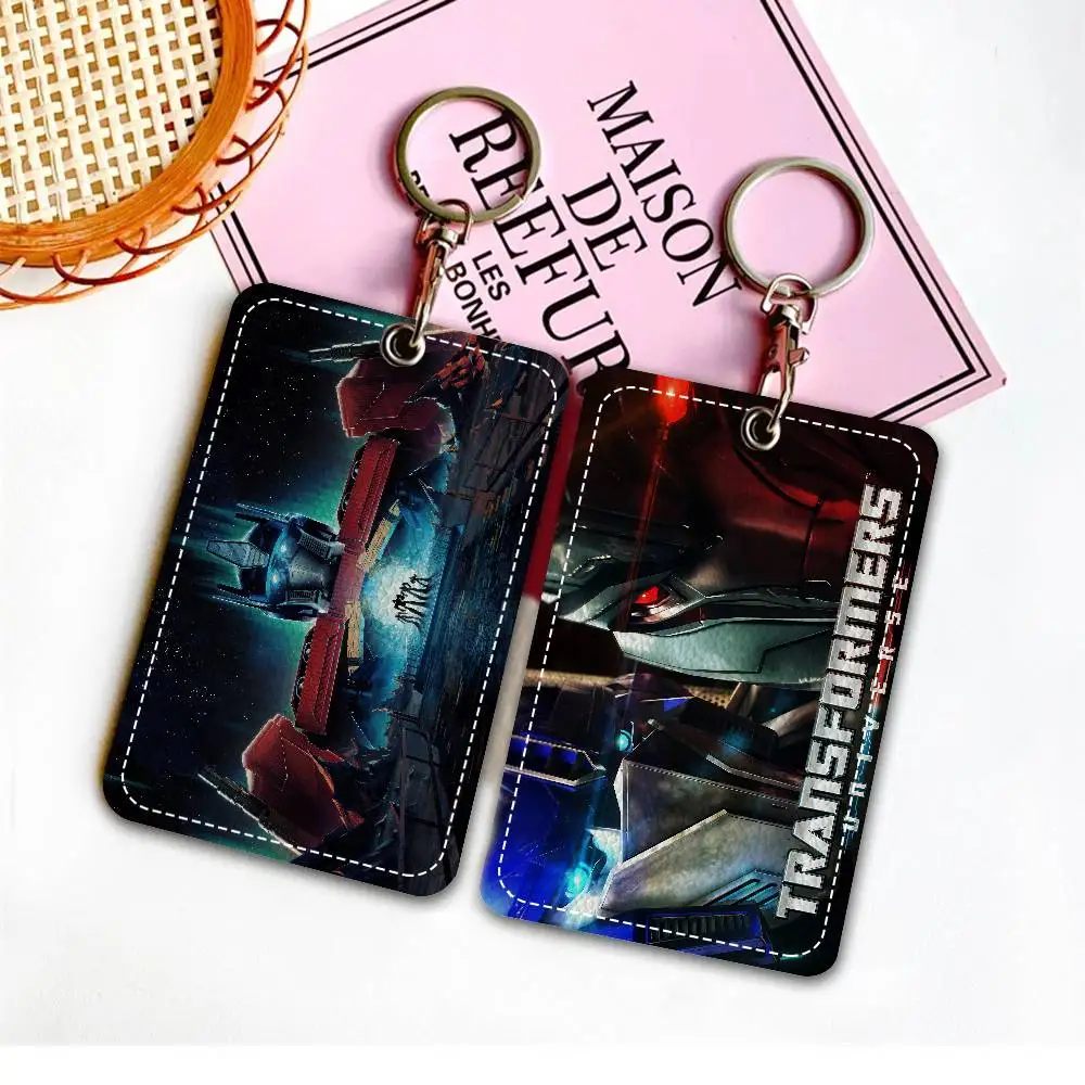 

T-Transformers Anime PU Soft Leather Rectangular Key Card Holder Induction Elevator Protection Cover Youth Faion Accory