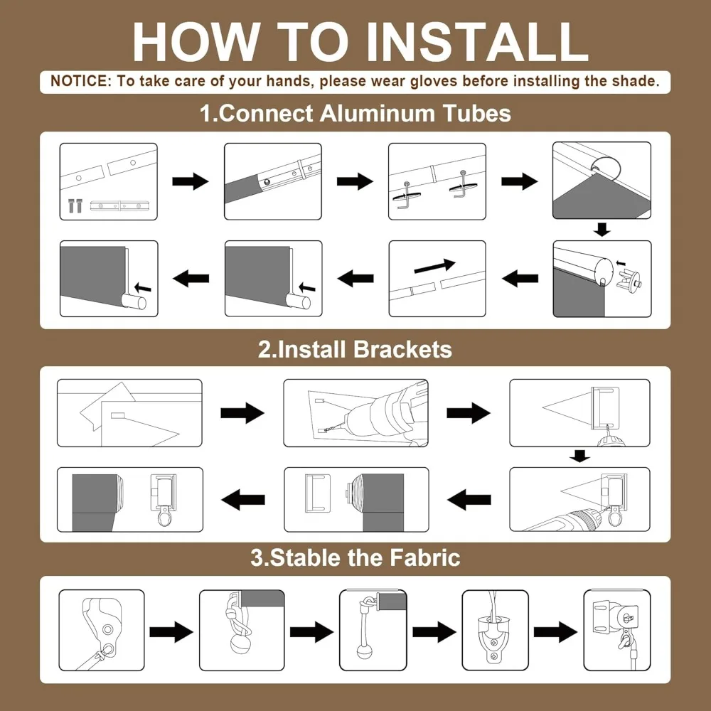 ستائر قابلة للطي للاستخدام الخارجي اللاسلكي للفناء والشرفة والعريشة والشرفة والفناء الخلفي - حلول ظلال متينة #5