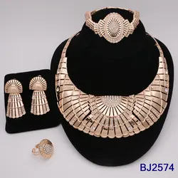 Dubai Gold Color Jewelry Sets For Women Indian Earring & Necklace Nigeria Moroccan Bridal Wedding Party Gifts