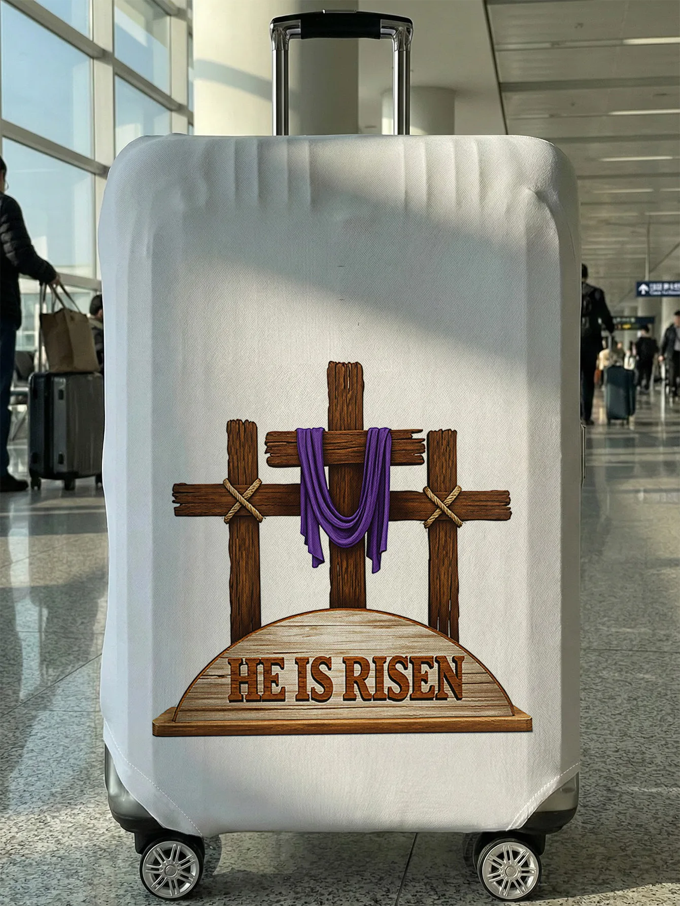 

Чехол для багажа с принтом «Он воскрес», подходит для чемоданов 18-32 дюймов, чехол для ручки чемодана, дорожные аксессуары