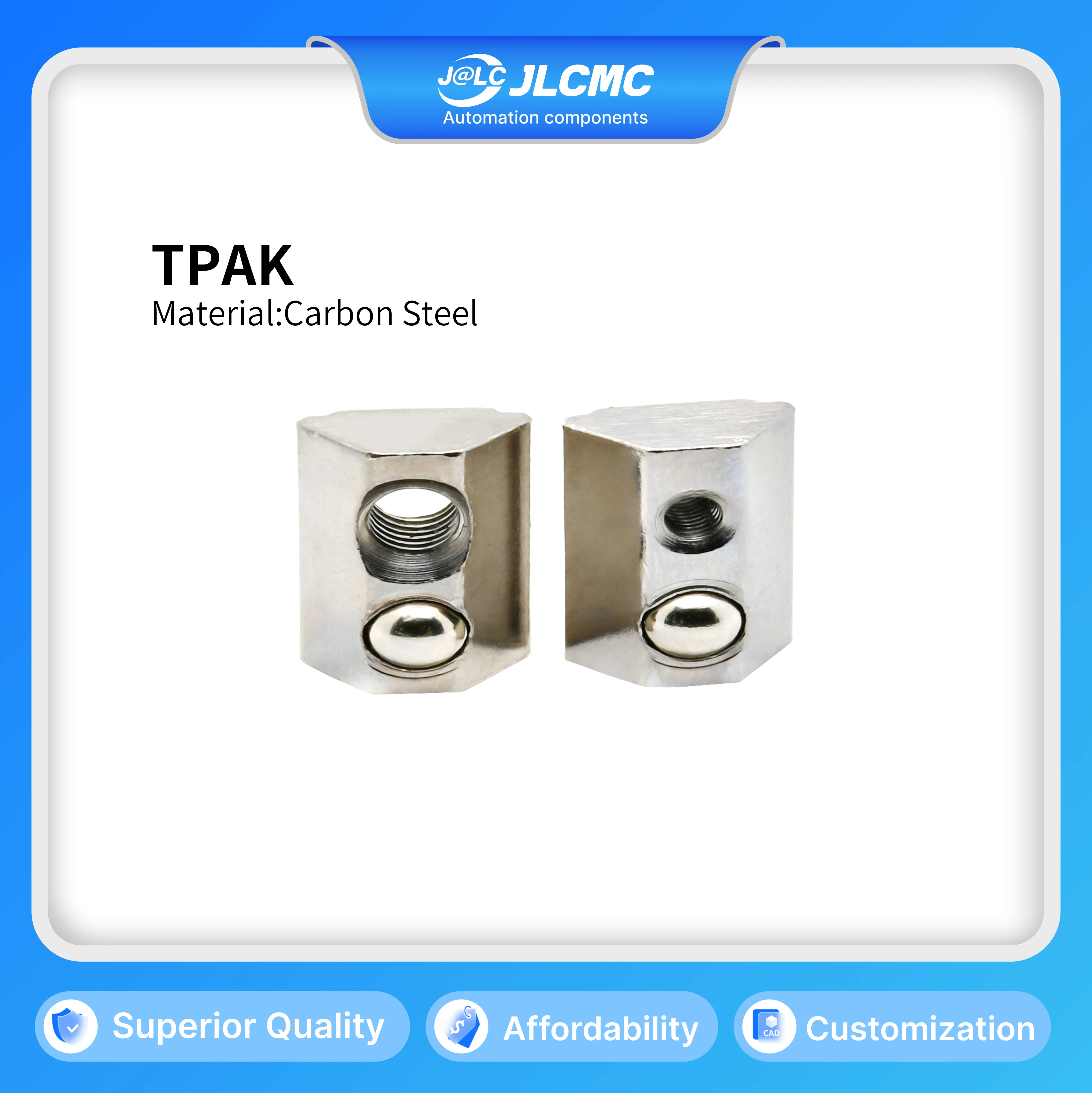 10Pcs M3M4M5M6 Self-aligning Roll-in T Nut with Ball Spring 8mm Slot Aluminum Profile 30Series Nickel/Galvanized Steel Fasteners