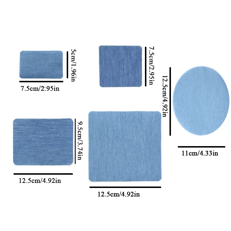 1/5 Pcs DIY Repair Patches Cloth Stickers Denim Patches Hole Repair Patch Jeans Repair Kit  Iron On Can Be Cut Convenient