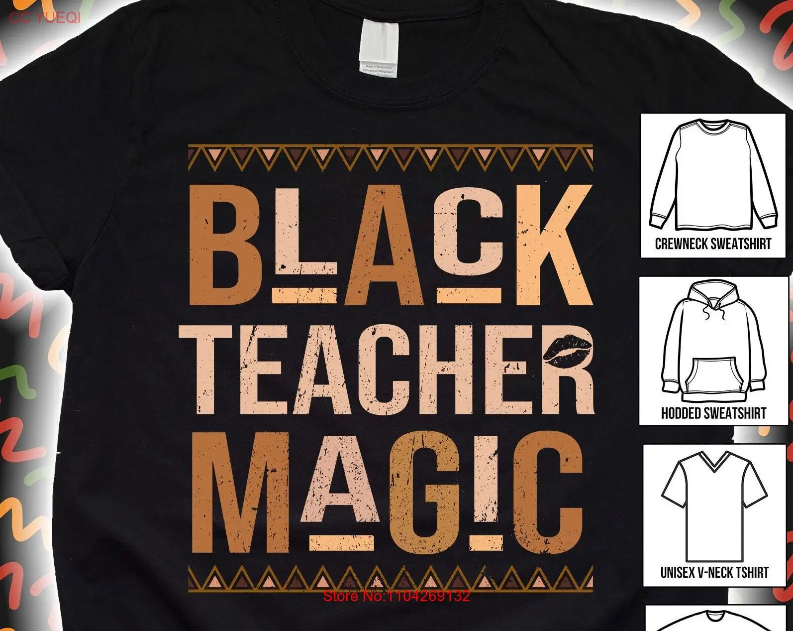 تي شيرت أسود لشهر التاريخ للمعلمين BHM Culture Melanin Juneteenth Girls Women Teacher Magic بأكمام طويلة أو قصيرة