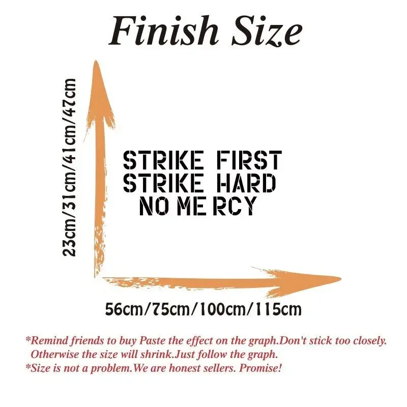 Strike First Strike Hard No Mercy Wall Decal Sticker Stencil TV Karate Kid Movie Theme Dojo Mural 80s Daniel Johnny Vinyl