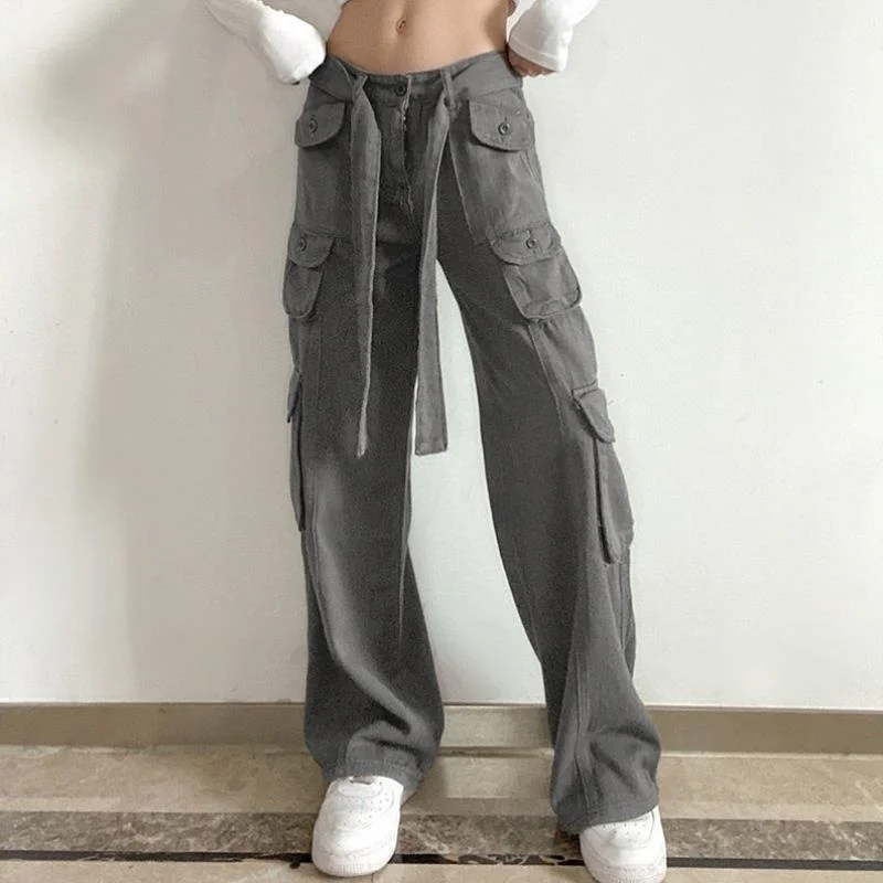 Retro Low Waist Loose Casual Jeans Overalls for Women Comfortable Mid-Low Waist Workwear Sle PVC Material Other Material