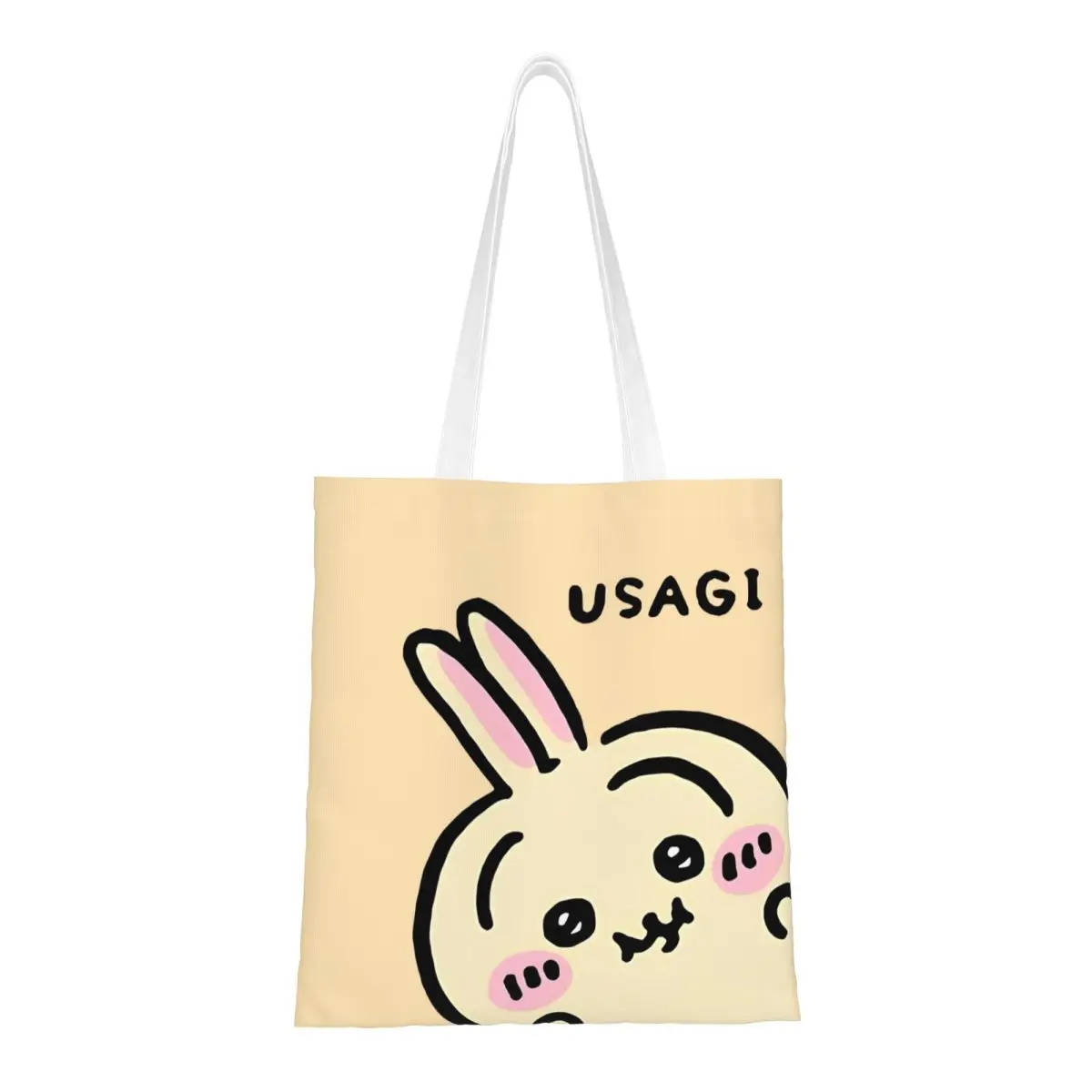 Peek A Boo Usagi Chiikawa Hachiware Cute Canvas Tote Handbag Shoulder Bags Large Capacity Shopping Bags for Women