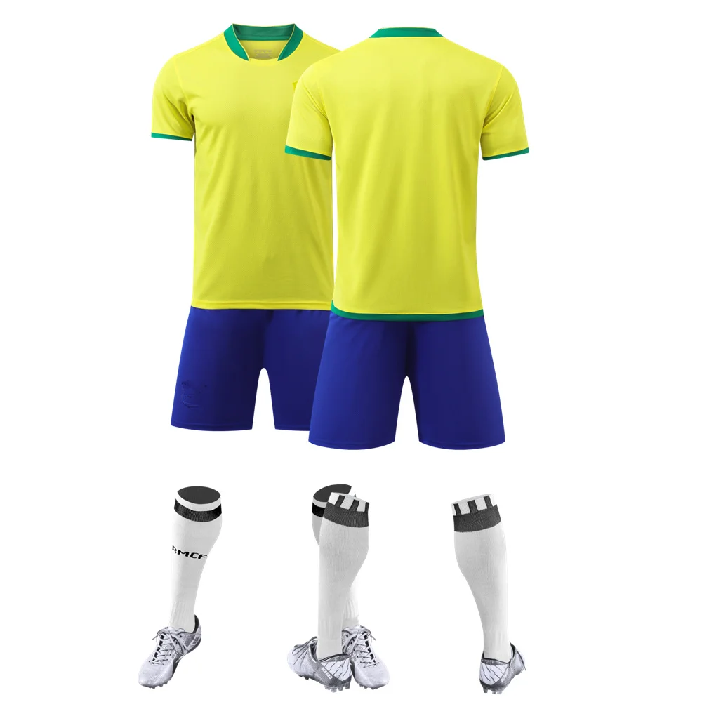 children\'s clothing boy girl Brazilian Fans shirt Training wear games Football Jersey sport Men Kids Kit Tops and shorts Leisure