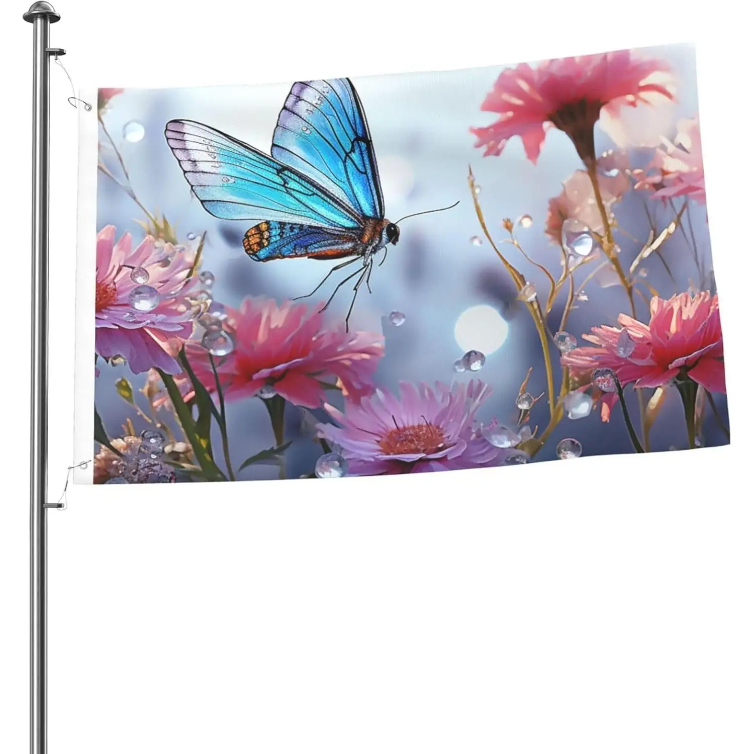 Flag Outside Yard Flag Dragonfly and Flowers Funny Welcome Garden Yard Banners for Home Garden Yard Lawn Indoor Outdoor Decor