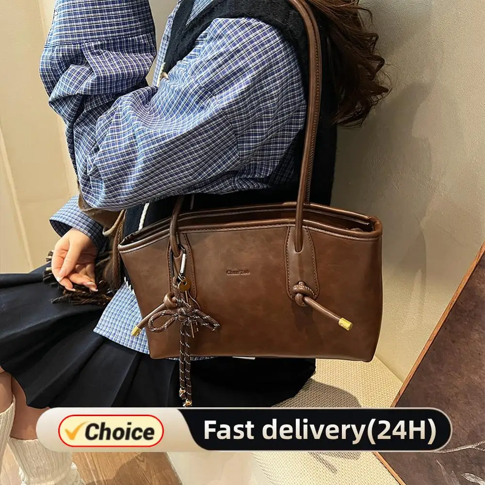 حقيبة كتف جلدية للنساء مع حقيبة كتف معلقة، حقيبة يد عصرية، حقيبة حمل أنيقة للاستخدام اليومي