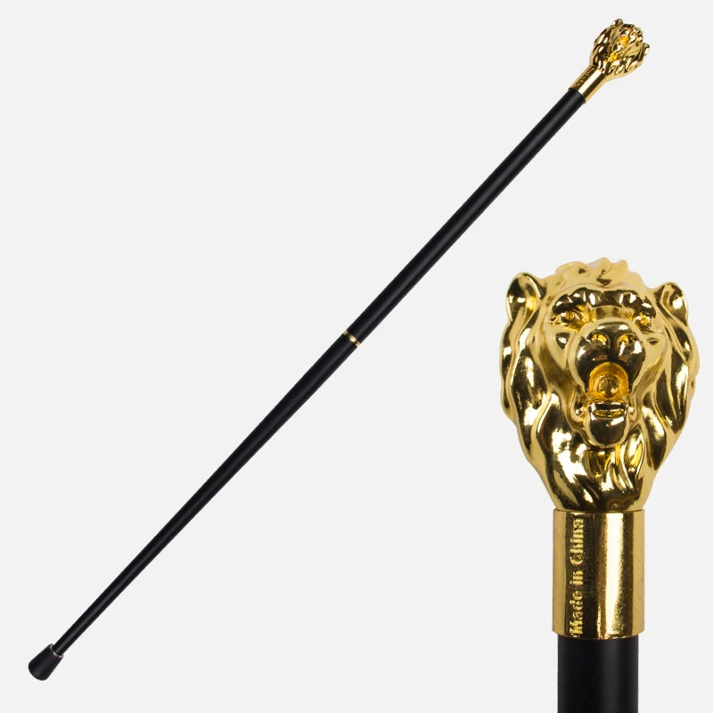 90cm Outdoor EDC Lion Civilization Crutches Metal Stick Lion Elderly Wand British Gentleman Wand Cane Car Portable Tool