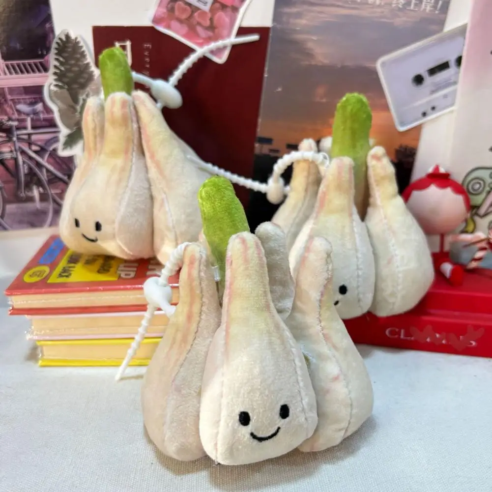 

Cute Garlic Plush Keyring Cute Cartoon Garlic Plush Keychain Soft Stuffed Garlic Pendant for Bags Backpacks Adorable for Kids