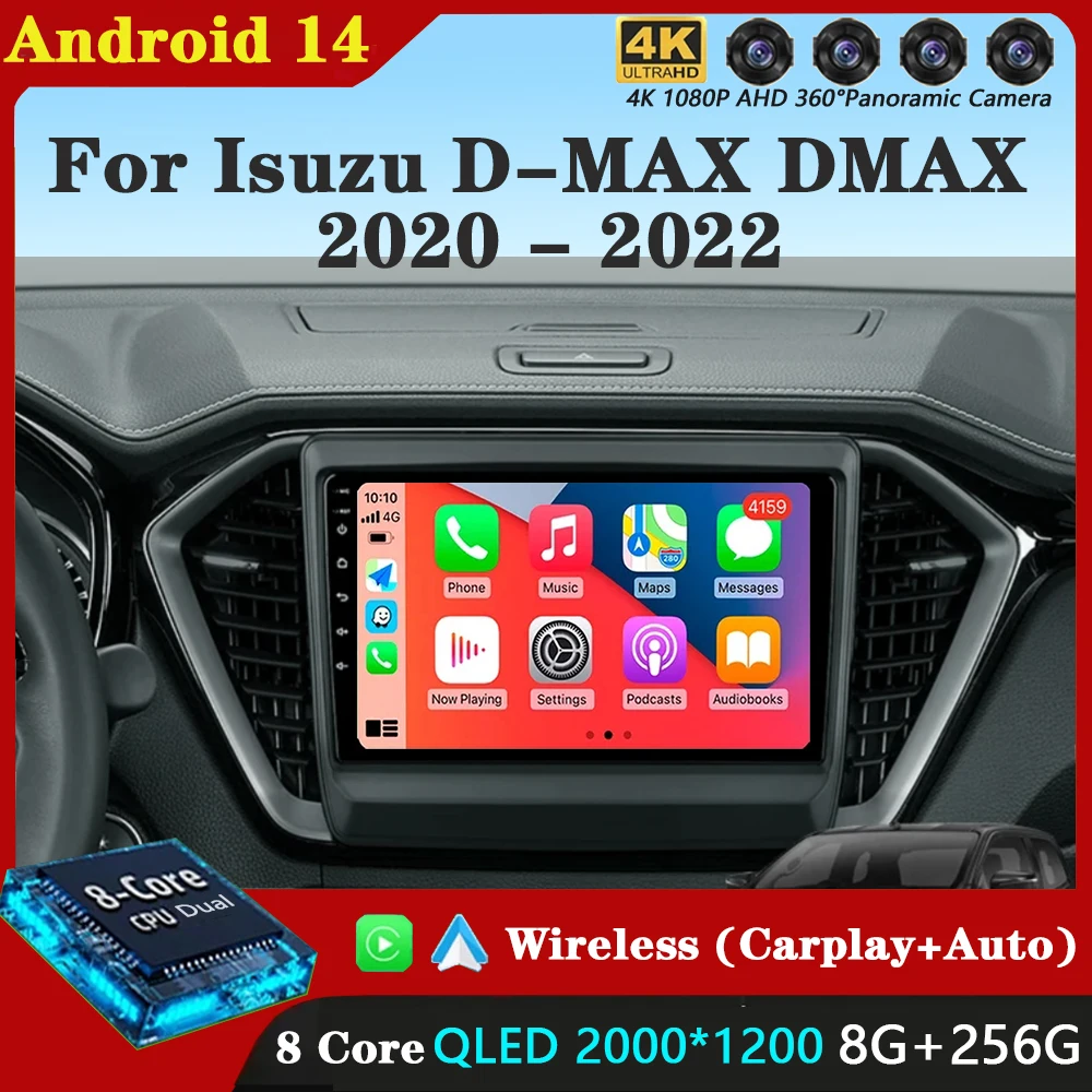 Android 14 Carplay Auto For Isuzu D-MAX DMAX 2020 2021 2022 Car Radio Multimedia Video Player Navigation GPS  No 2Din 2 Din DVD