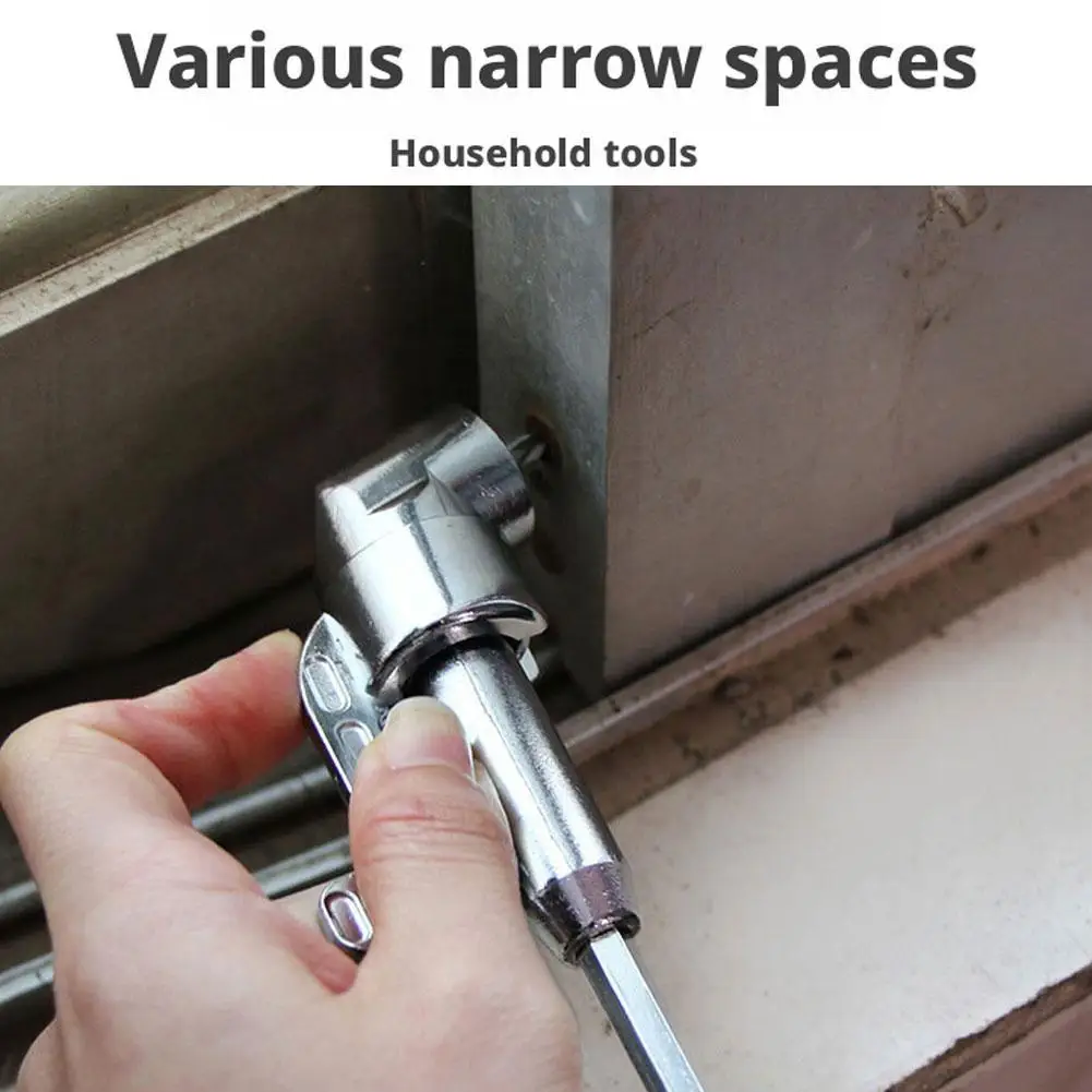 

105 Degree Right Angle Drill Attachment 1/4 Inch Hex Shank Magnetic Screwdriver Extension Socket Adapter For Narrow Space Tools