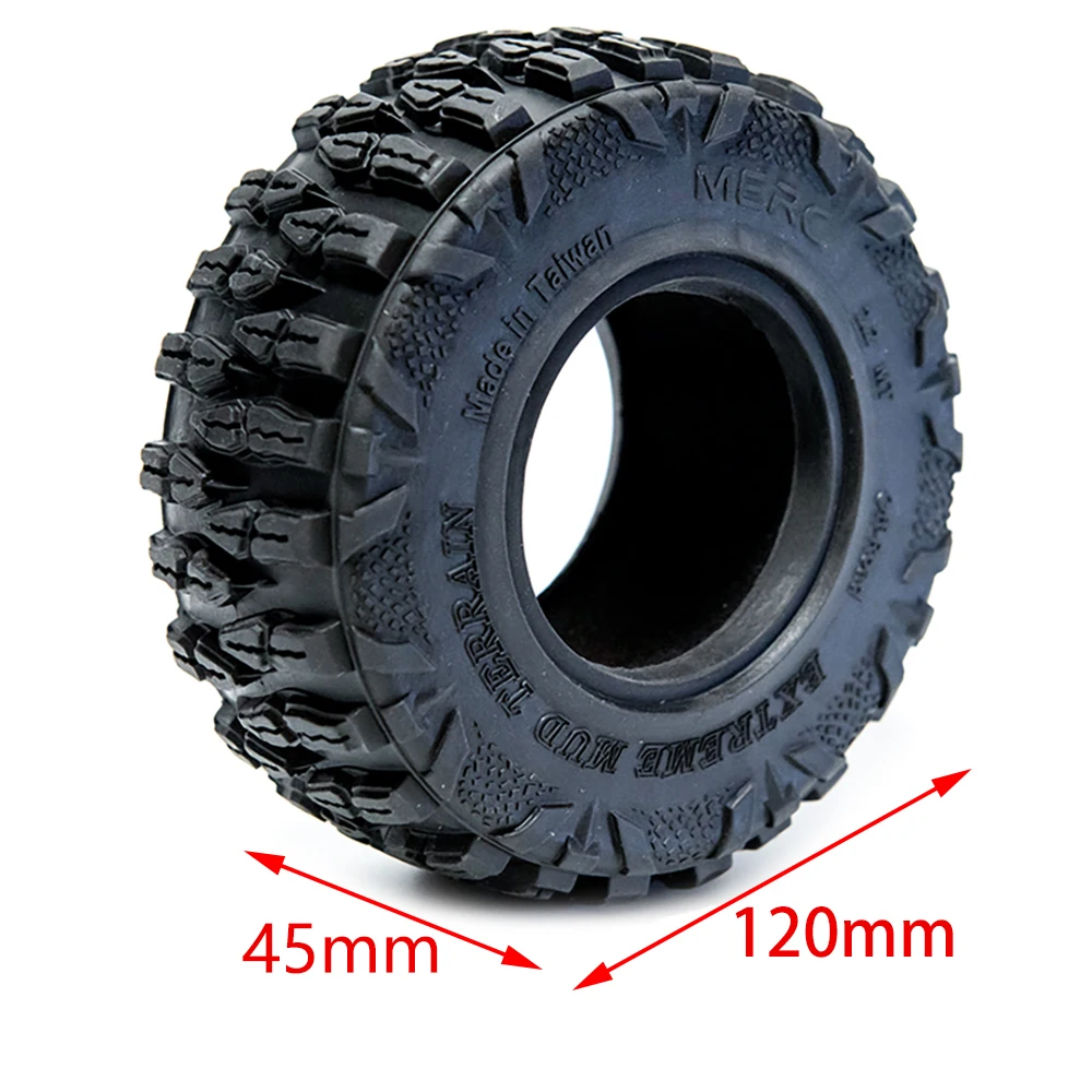 2/4 قطعة 2.2 بوصة الإطارات المطاطية 120*45 مللي متر عجلة الاطارات ل 1/10 RC الزاحف محوري SCX10 90046 RC قطع غيار السيارات #2