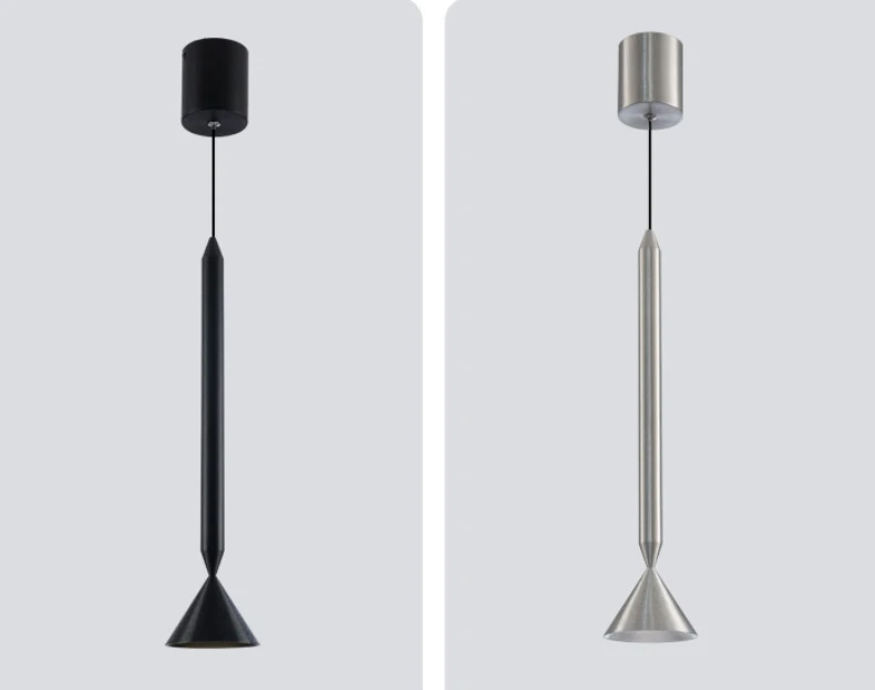 Black Silver Aluminum Wire Length Pendant Lights