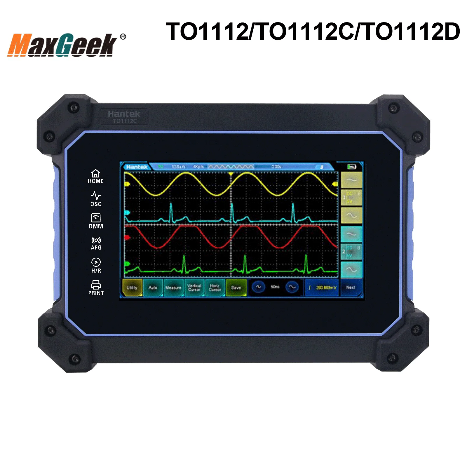 Maxgeek Hantek TO1112 Multi-Functional Touch Screen Digital Oscilloscope Support Fast Charging Handheld Oscilloscope