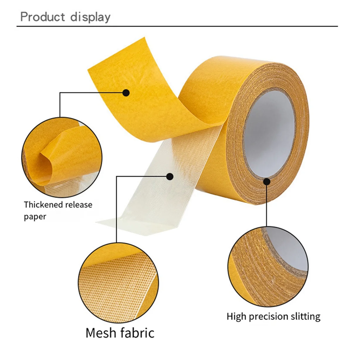 Double Sided Carpet Tape Heavy Duty, High Stickiness Rug Tape with Easy Tear, 66FT Tape