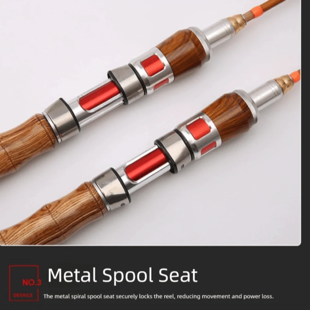 High Quality 4 Sections Spinning Fishing Rod UL Power Carbon Casting Fishing Rod 1.4m Spinning Carbon Fiber Fishing Pole Winter view 2
