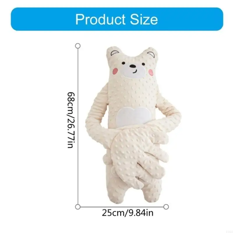 

D5QA Lovely Baby Exhaust Pillow Cartoon Soothing Hand Appease Toy Comforting Infants with Remote for Restful Sleep
