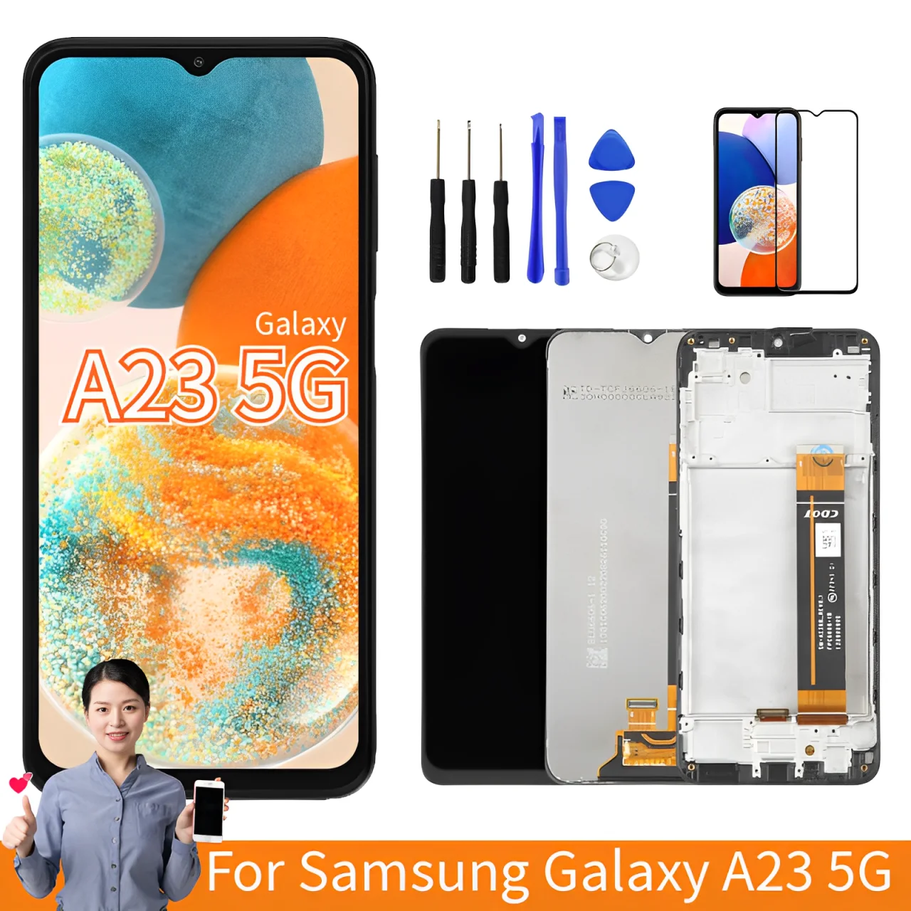 Dla Samsung Galaxy A23 5G wyświetlacz LCD SM-A236B/DS A236U A236B/DSN ekran dotykowy Digitizer a23 5g wymiana ekranu LCD