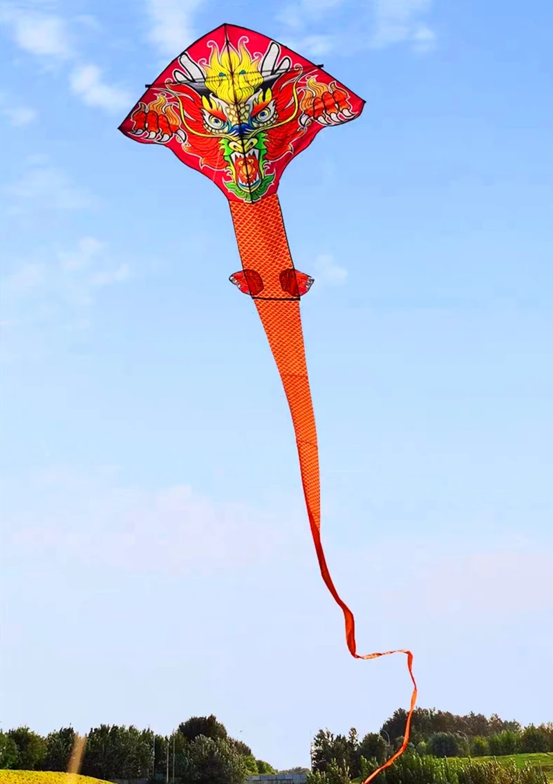 100m chinois dragon cerf-volant volant poignée ligne grand cerf-volant professionnel cerfs-volants toupie avec corde puissance cerf-volant acquilone aigle cerf-volant