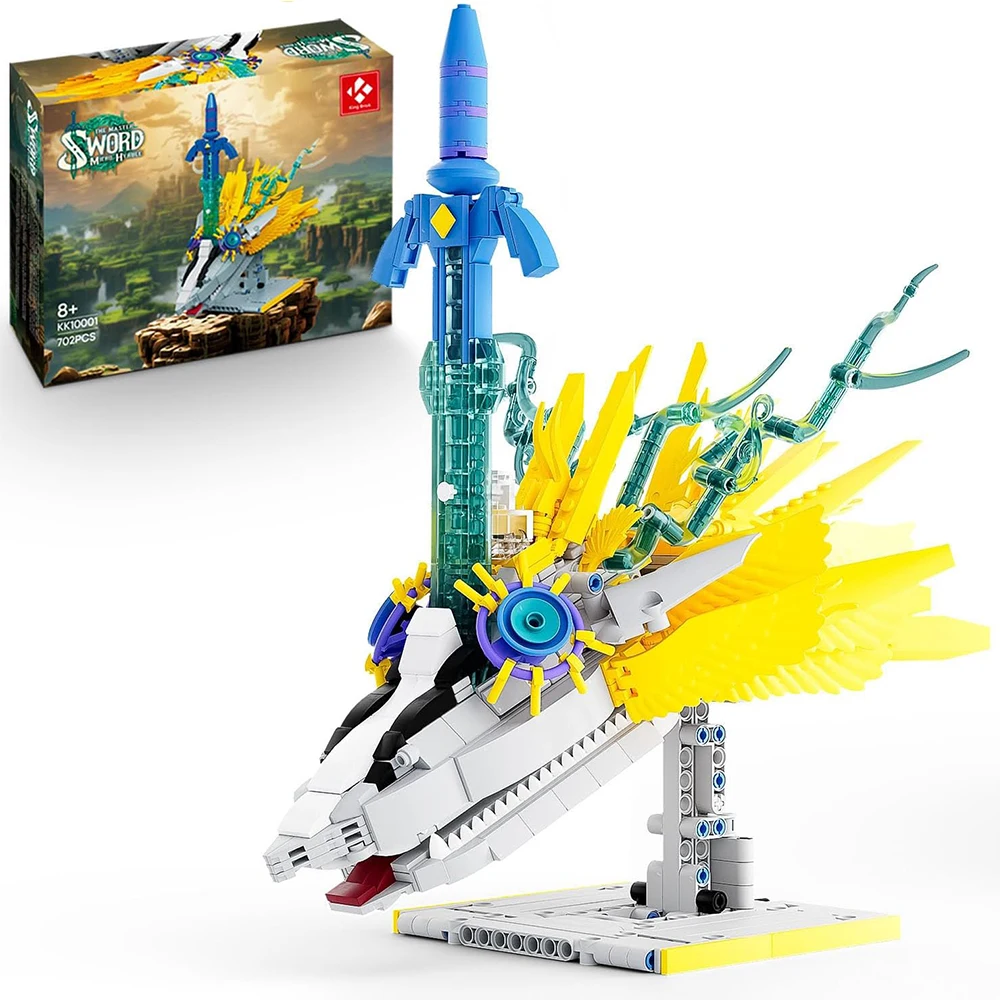 

702PCS Master's Sword Dragon Head Building Blocks Classic Game Scene Model Bricks Creative Desktop Ornaments Kids Toys Gifts