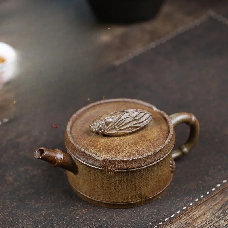 310ml Yixing Handmade Purple Clay Teapot, Raw Ore, Gold Sand,tea Pot, Make A Splash Kung Fu Tea Set