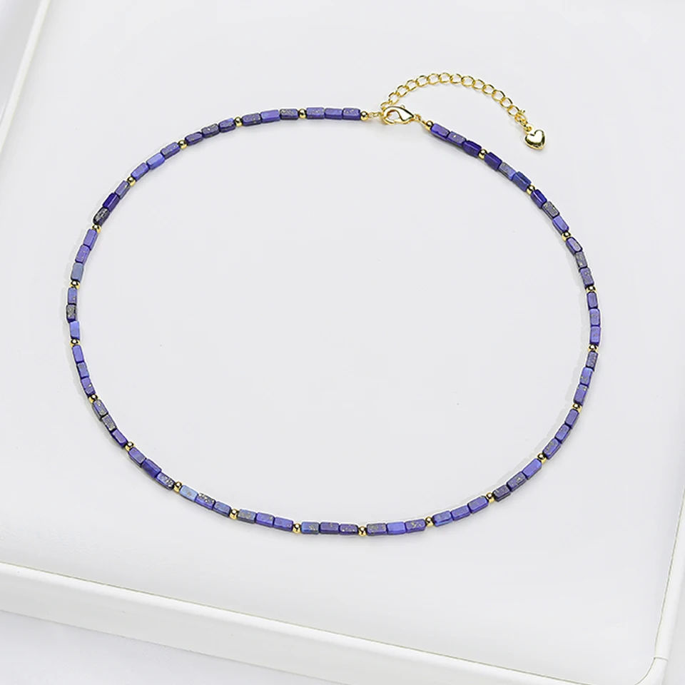 2*4MM Natural Stone Necklace For Women Handwork  Choker Jewelry  Trending Products New in Heart Pendant
