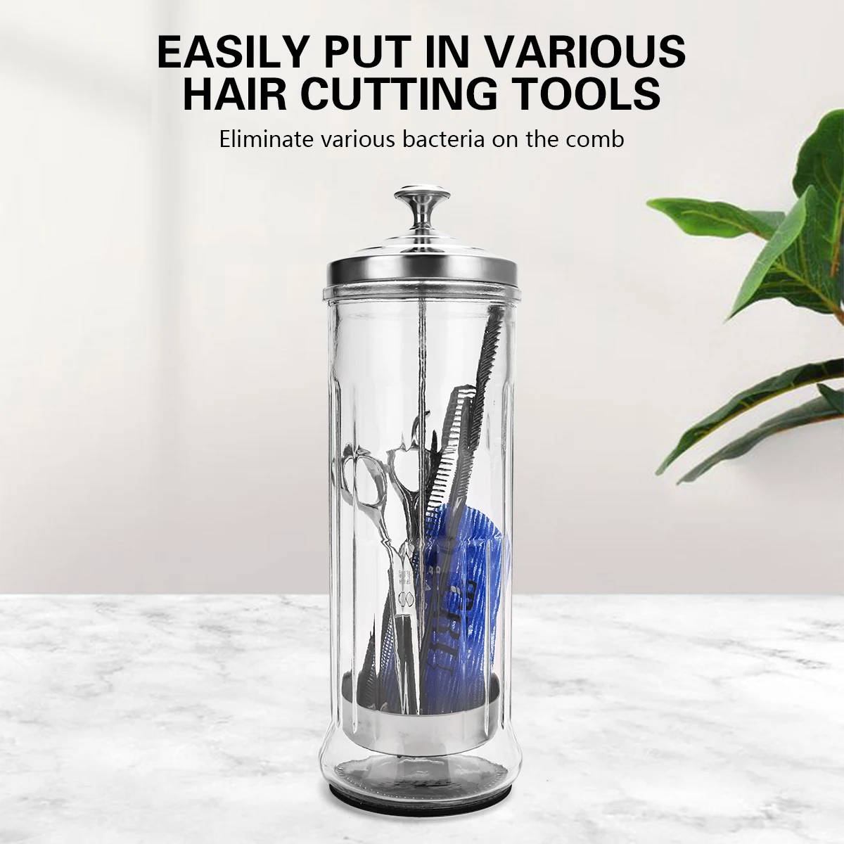 Hairdressing Disinfection Jar Beauty Manicurist Stainless Steel Glass Filter Clean Sterilization Container Beauty Hair Tools