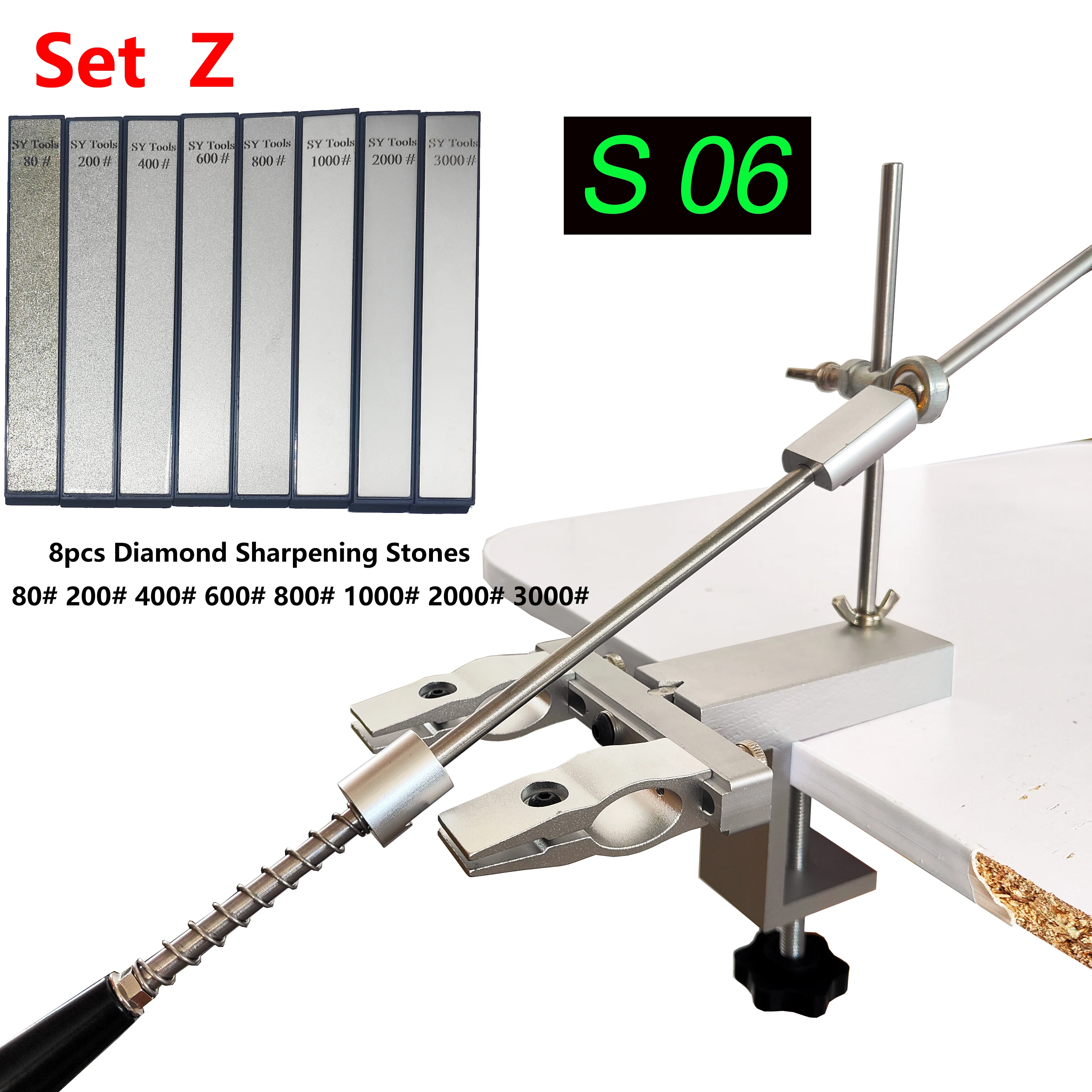 S09 Nieuw Ontwerp Professionele Vaste Hoek Apex Messenslijper Keukenmes Gereedschap Mes Slijpsysteem Met Diamant Stenen Set