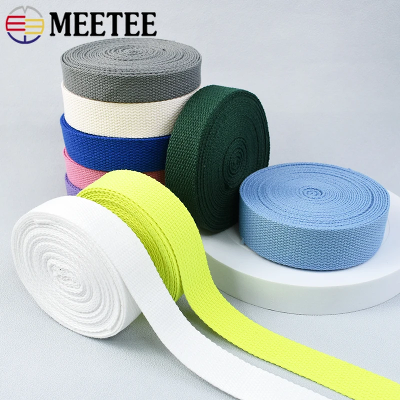 5M 20-50mm 1.3mm Thick Cotton Braid Webbing Strap Bag Straps Backpack Tape Belt Decorative Ribbons for Sewing Garment Accessory