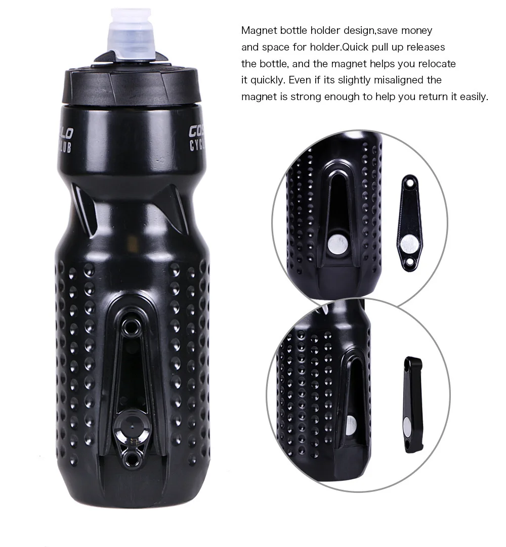 710ml Magnetic Cycling Water Bottle, Outdoor Portable Sports Water Bottle Large Capacity Bicycle MTB Road Bike Water Kettle