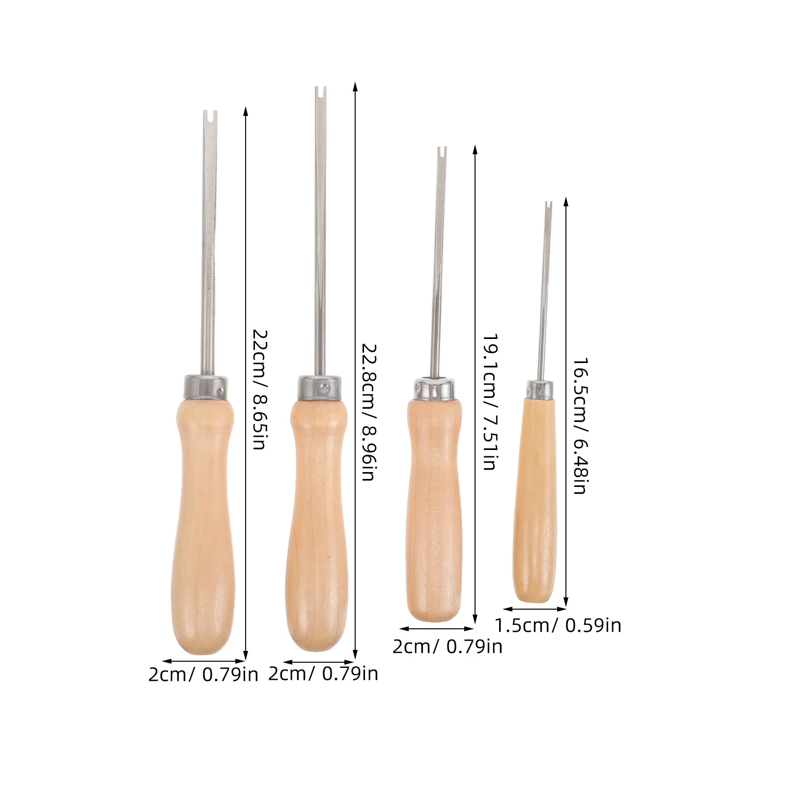 Cotton Stuffing Tools 4 Pack Wooden Handle Precision Filling Set for DIY Sewing Plush Toys and Crafts