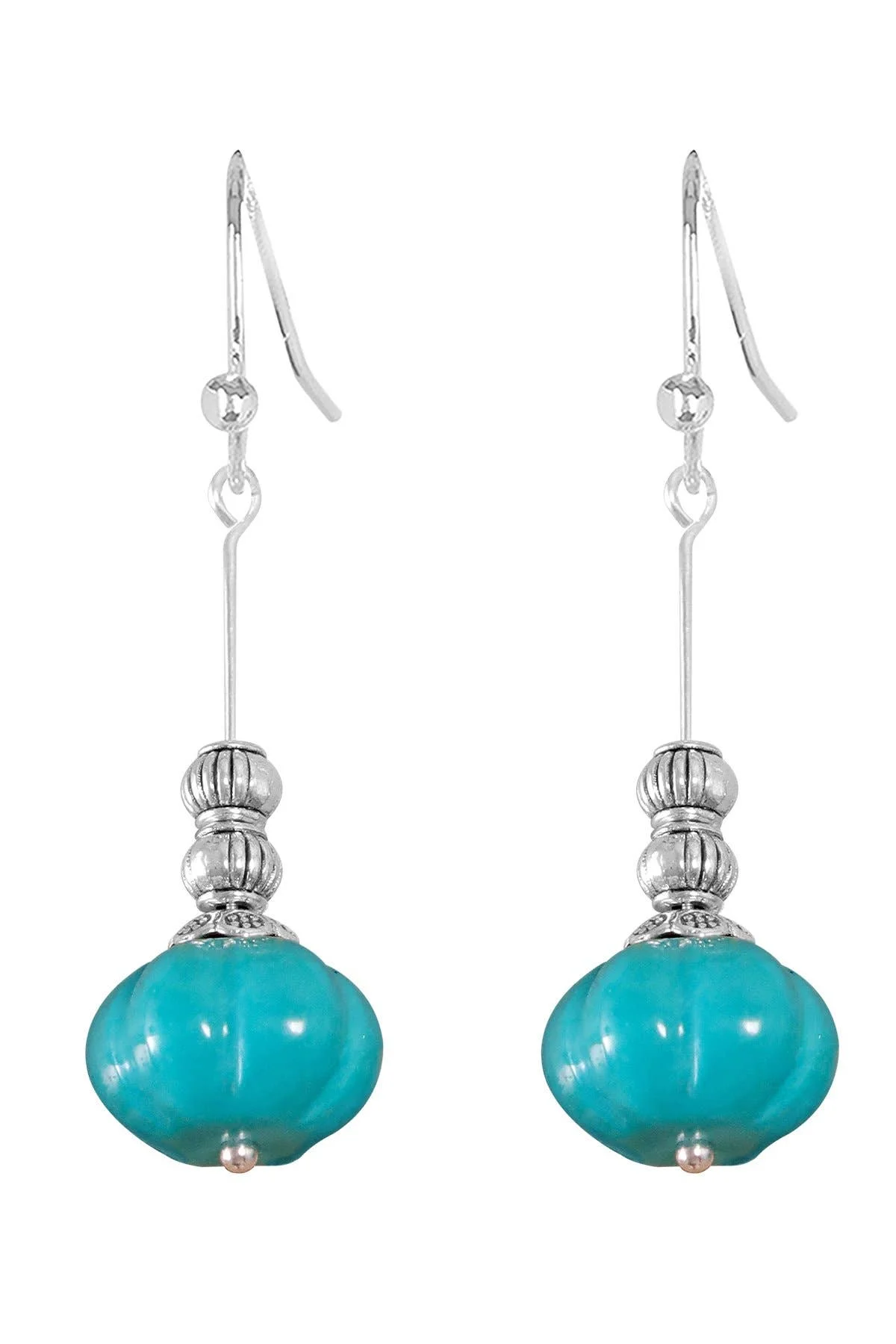 

Fashion Turquoise Lunas Drop Earrings Tibetan Silver Jewelry for Girls Gift Party