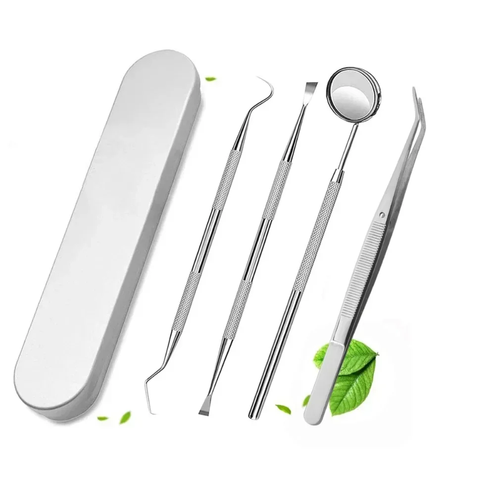 

3 шт./4 шт., набор инструментов для чистки полости рта, инструменты для чистки зубов, стоматологические зеркала для рта, пинцет, скребок для зубного камня, зонд, выбор