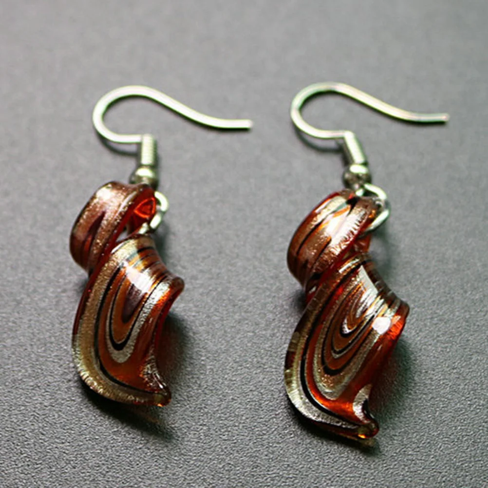 

Red Spiral Glass Jewelry Set Necklace and Earrings for Party Prom Wedding Wear Female Charm Accessory Gift for Her Delicate