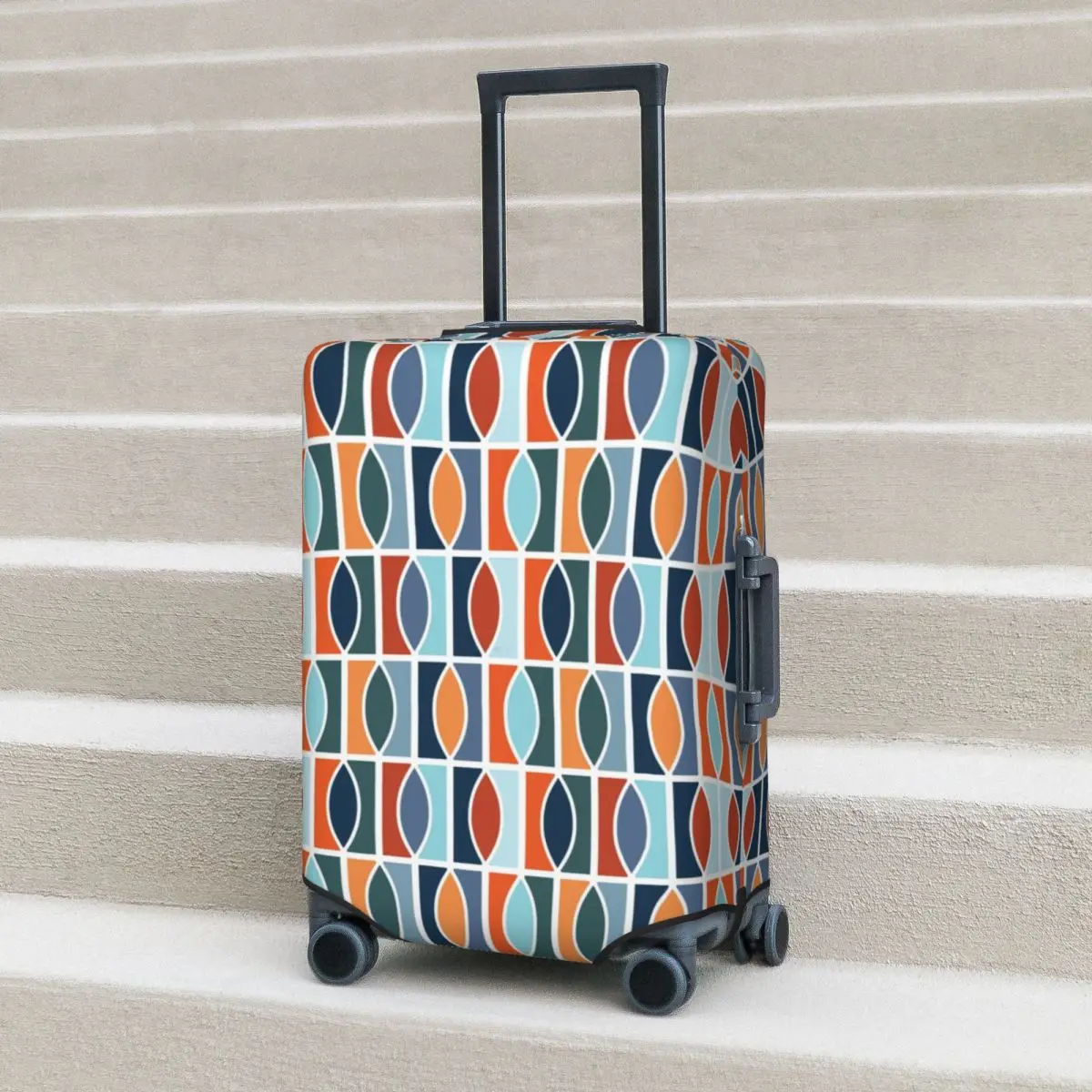 

Colorful Graphic Suitcase Cover Retro Abstract Holiday Business Practical Luggage Supplies Protection