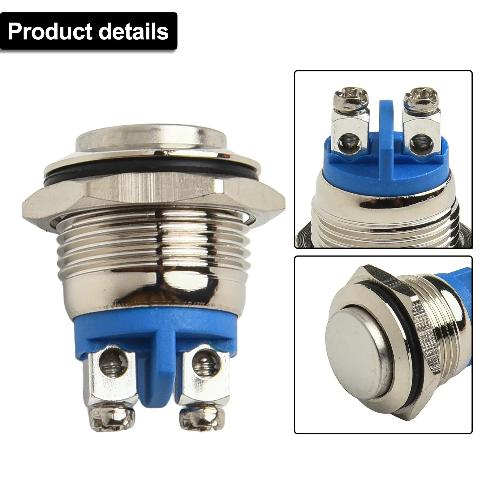 Self Return Metal Push Button Switch 16mm Diameter Weatherproof Easy Installation Vandal Proof Stainless Steel