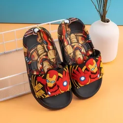 Disney Kids Slippers for Boys Summer Beach Indoor Slippers Cartoon Spiderman Home Soft Non-Slip Children Slippers Garden Shoes