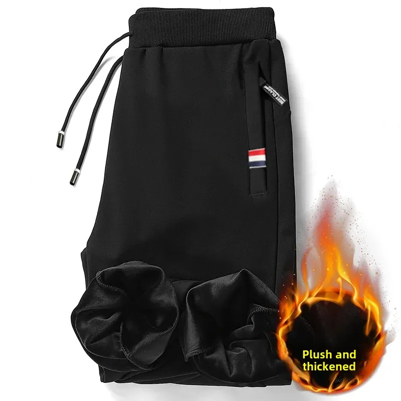 الرجال مبطنة بالصوف وسميكة الخريف/الشتاء نمط جديد النسخة الكورية التجارة الخارجية حجم كبير ثلاثة ألوان سستة بنطلون رياضي #2