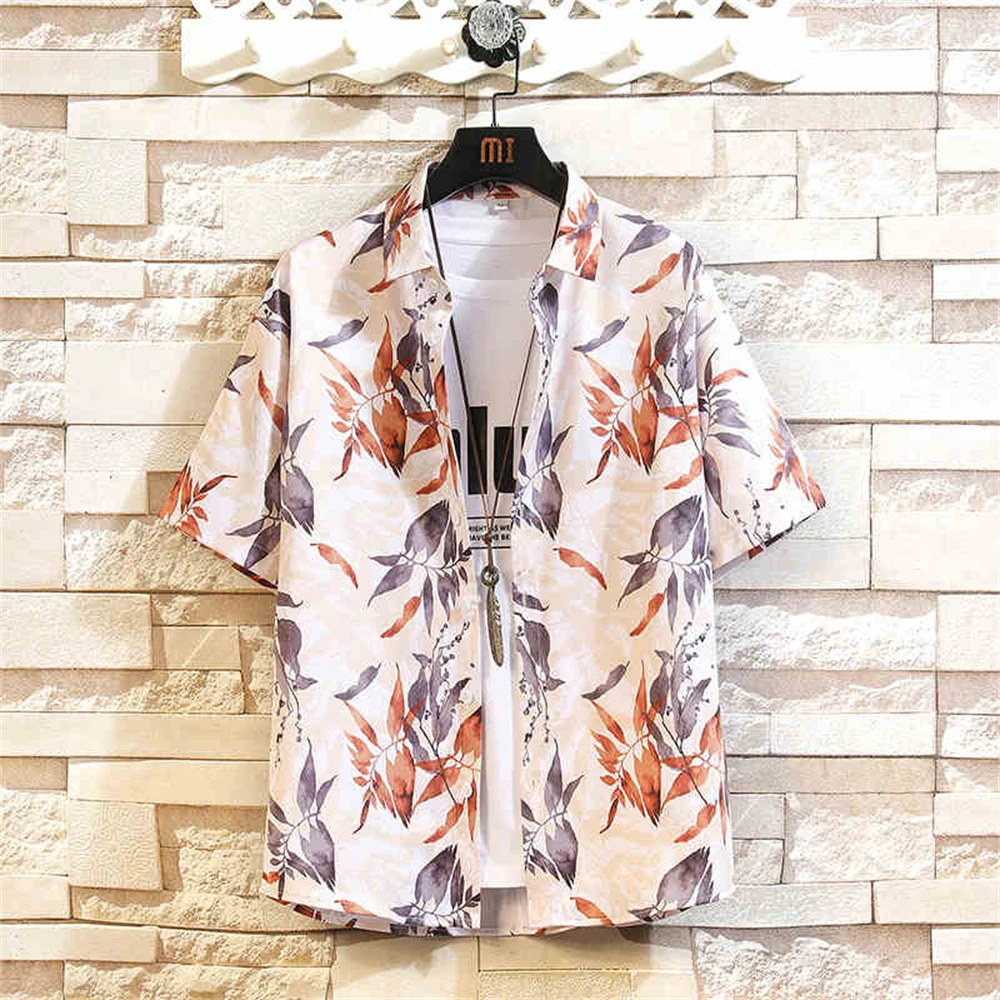 Summer Men's Shirt Coconut Tree 3D Print Short Sleeve Breathable Men's Tops Casual Loose Shirts Men Oversized Shirts for Men