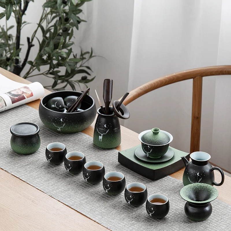 Aesthetic Tea Set Ceramic Chinese Charms Kung Fu Tea Set Teaware Porcelain Gift Set Tetera Porcelana Teaware Sets BG50TS