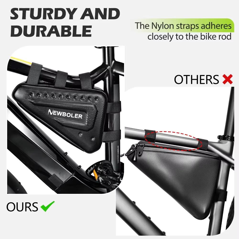 3L Waterproof E-Bike Triangle Battery Bag Bike Frame Storage Bag MTB Road Bike Triangle Bag Black Cycling Accessory Side Pocket