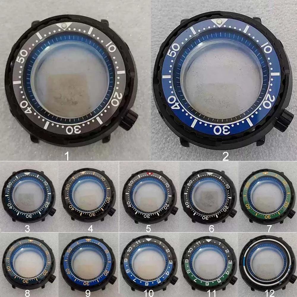 

Brand New 45mm Black Watch Case for NH35 Movement Blue Inner Shadow Shell Stainless Steel Case Accessories