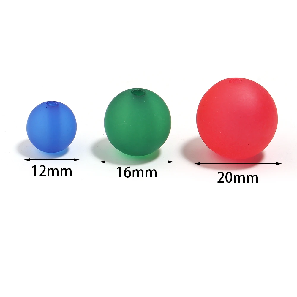 12-20mm Acrylic Matte Solid Color Cat Eye Straight Hole Round Loose Beads for DIY Bracelets Necklaces Earrings Accessories