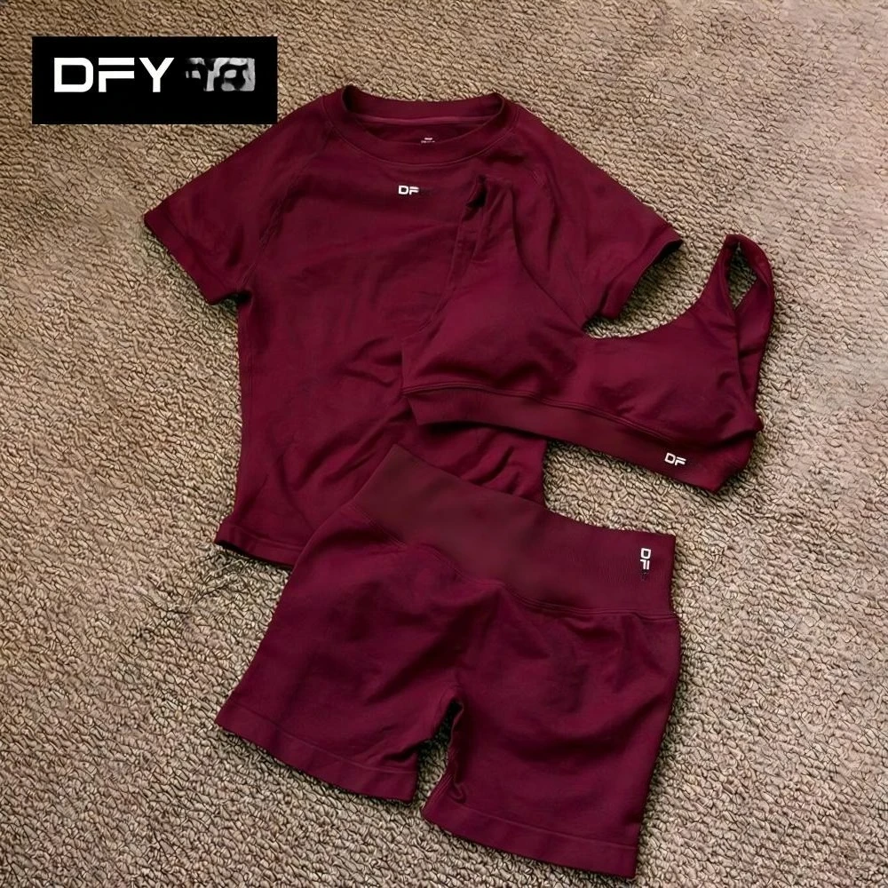 Ensemble de sport sans couture pour femme, 3 pièces, pour la gym, le yoga, le fitness, la course à pied et le quotidien