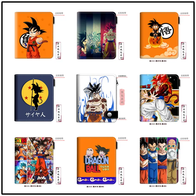 New Hot Anime Dragon Ball Wallet with ID Card Holder Men Women Short Bi-fold PU Coin Purse Pouch Money Clip Wallets Cosplay Gift