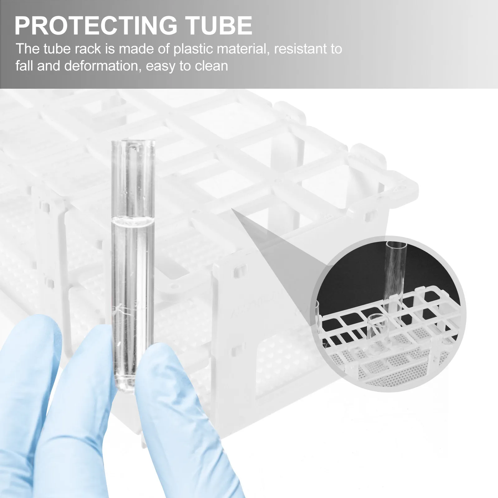 Test Tube Rack Plastic Multifunctional Holder Laboratory School Experiment Storage Detachable Stand Flower Tube Accessory view 4