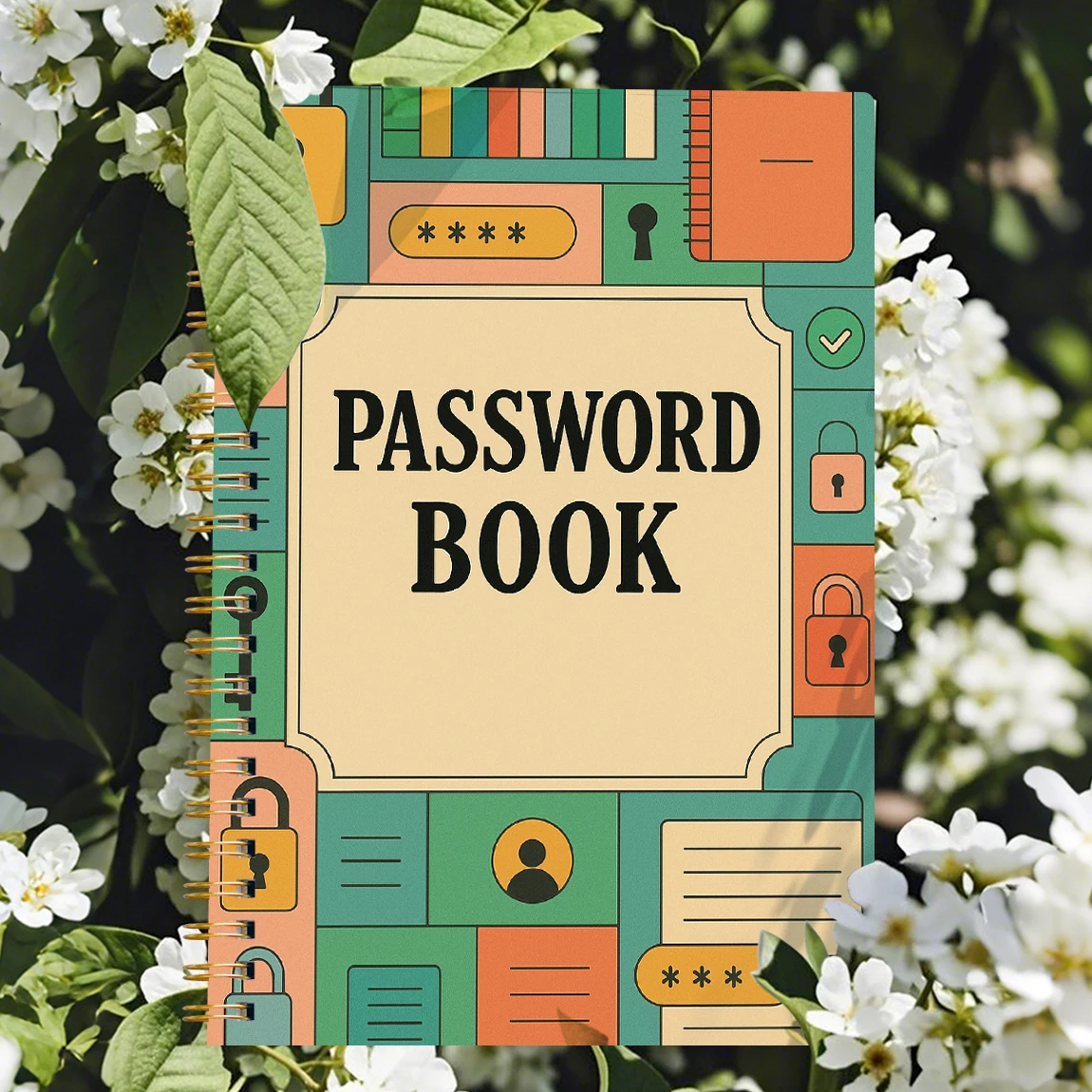 สมุดจดรหัสผ่าน A5, ที่จัดระเบียบบัญชีอินเทอร์เน็ตและข้อมูลเข้าสู่เว็บไซต์, หมวดบันทึก, สมุดจดรหัสผ่านที่สมบูรณ์แบบสำหรับการจัดการความปลอดภัยทางไซเบอร์